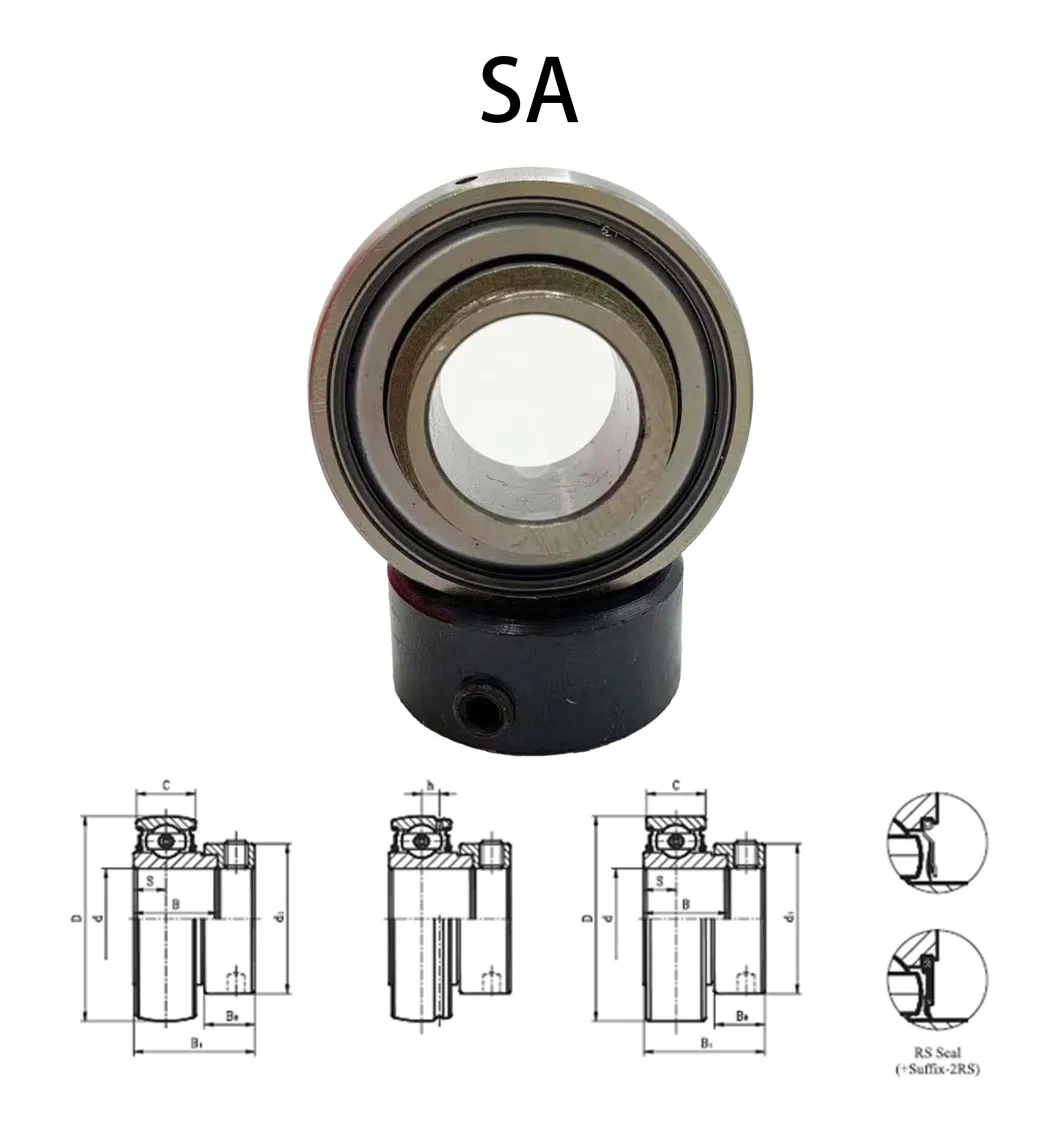농업용 기계용 맞춤형 밀폐 된 베개 블록 베어링 삽입 공 베어링 380708 UH209/40 2S.SH 4