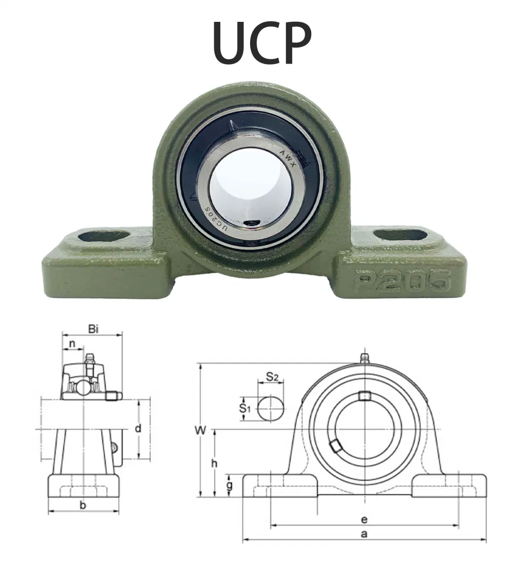 농업용 기계용 맞춤형 밀폐 된 베개 블록 베어링 삽입 공 베어링 380708 UH209/40 2S.SH 7